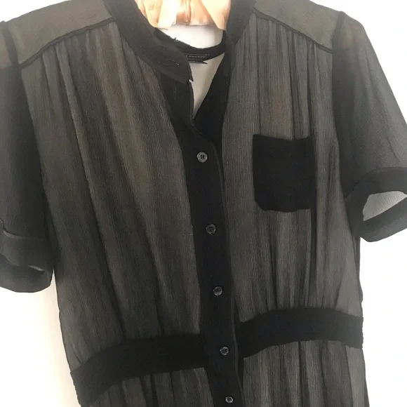 Club Monaco black sheer lined  dress Sz 4 - Picture 2 of 9